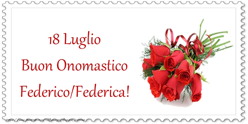 Buon Onomastico - Cartoline onomastico con rose