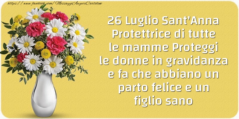 26 Luglio Sant'Anna Protettrice di tutte le mamme - Cartoline onomastico