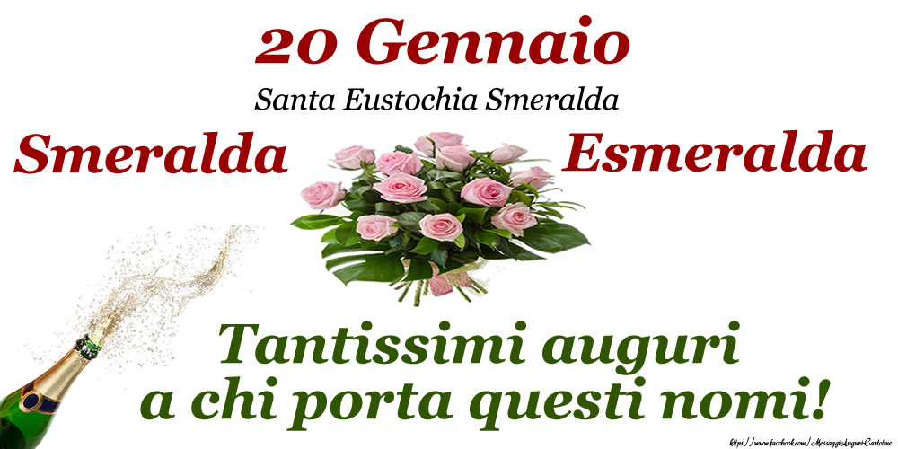 20 Gennaio - Santa Eustochia Smeralda - Cartoline onomastico con santi del giorno