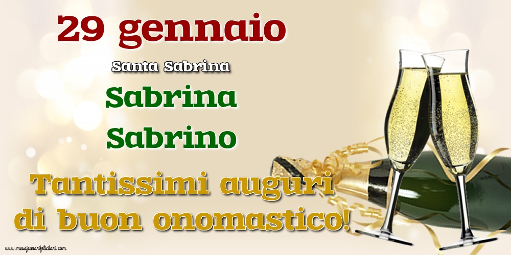 29 gennaio - Santa Sabrina - Cartoline onomastico