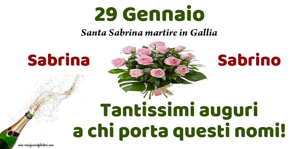 29 Gennaio - Santa Sabrina martire in Gallia - Cartoline onomastico