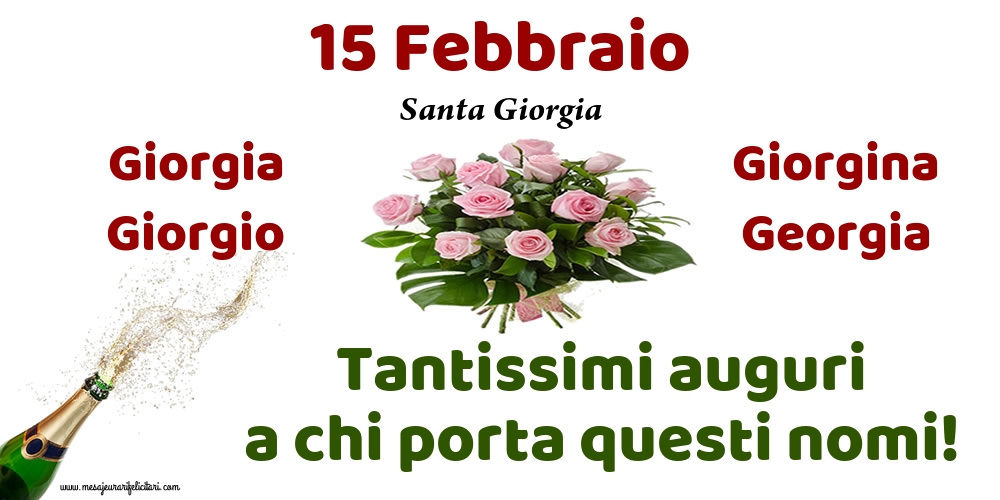 15 Febbraio - Santa Giorgia - Cartoline onomastico