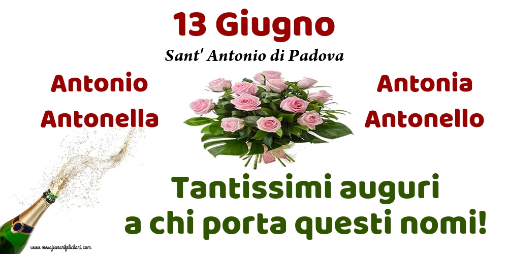 13 Giugno - Sant' Antonio di Padova - Cartoline onomastico