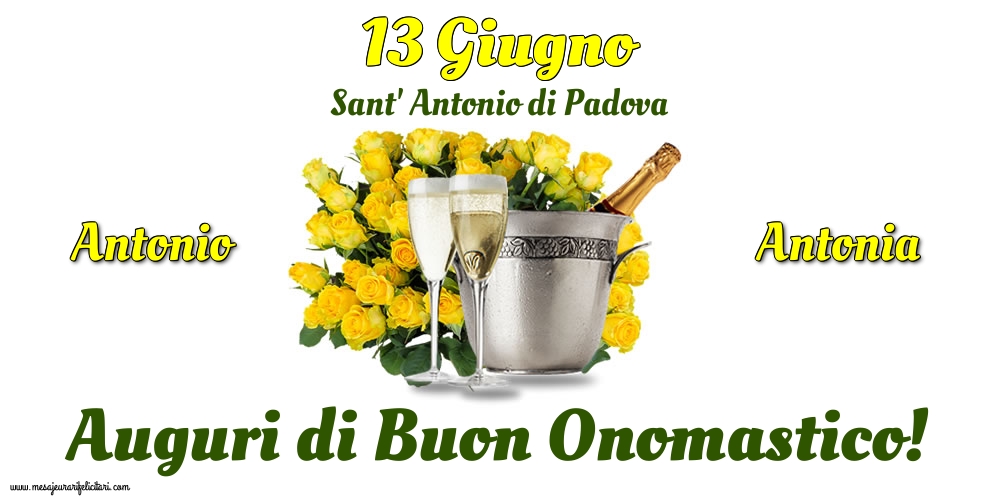 13 Giugno - Sant' Antonio di Padova - Cartoline onomastico