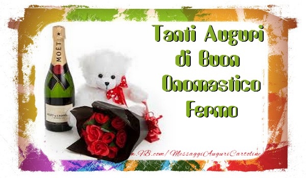 Tanti Auguri di Buon Onomastico Fermo - Cartoline onomastico con animali