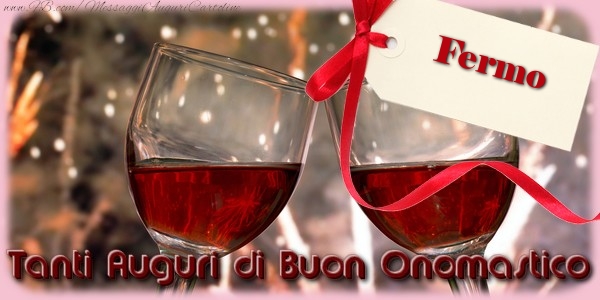 Tanti Auguri di Buon Onomastico Fermo - Cartoline onomastico con champagne