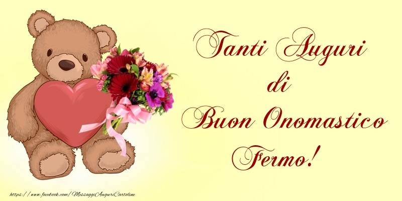 Tanti Auguri di Buon Onomastico Fermo! - Cartoline onomastico con animali