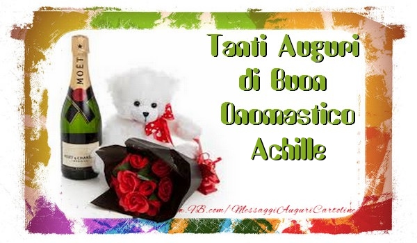 Tanti Auguri di Buon Onomastico Achille - Cartoline onomastico con animali