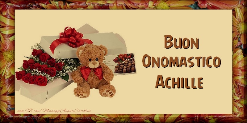 Buon Onomastico Achille - Cartoline onomastico con animali