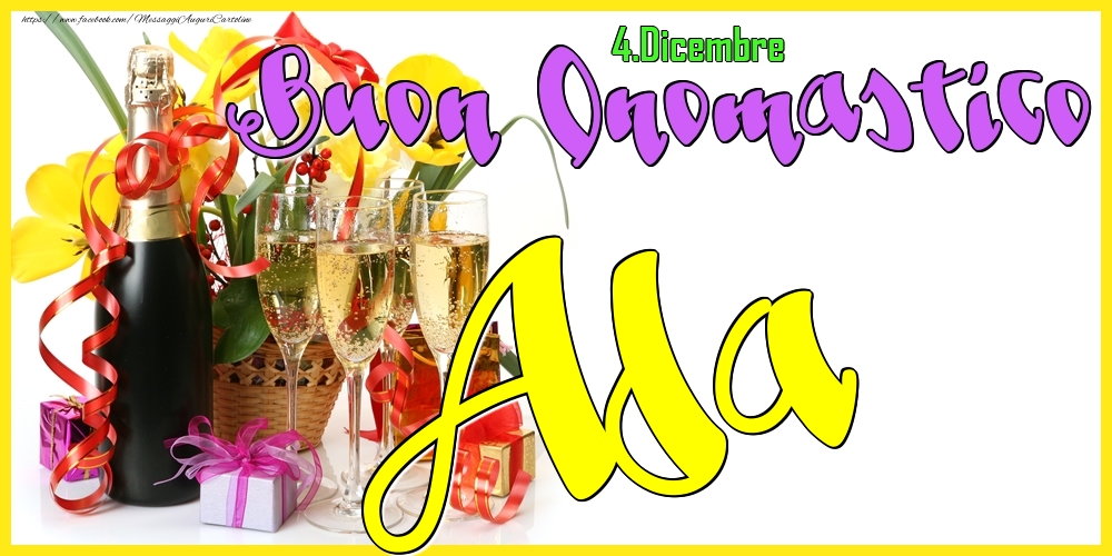 4.Dicembre - Buon Onomastico Ada! - Cartoline onomastico