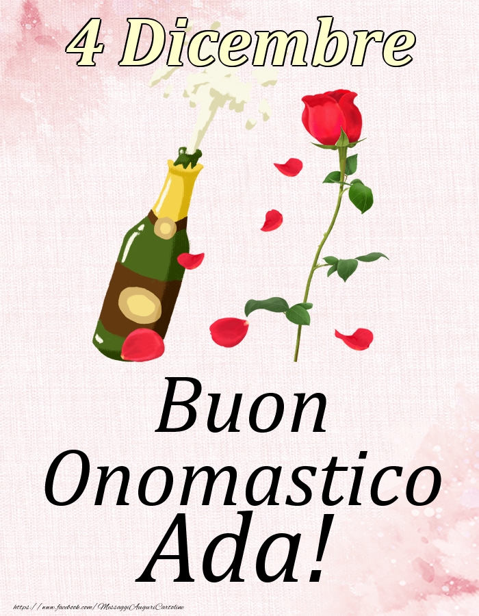 Buon Onomastico Ada! - 4 Dicembre - Cartoline onomastico