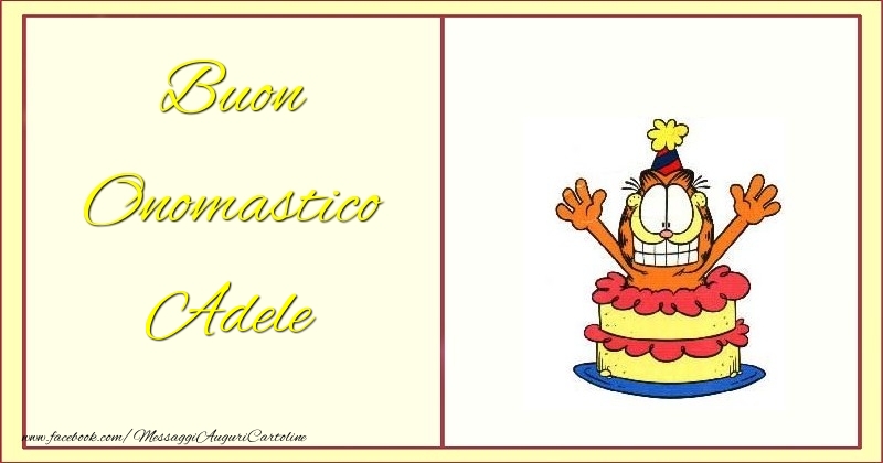 Buon Onomastico Adele - Cartoline onomastico con torta