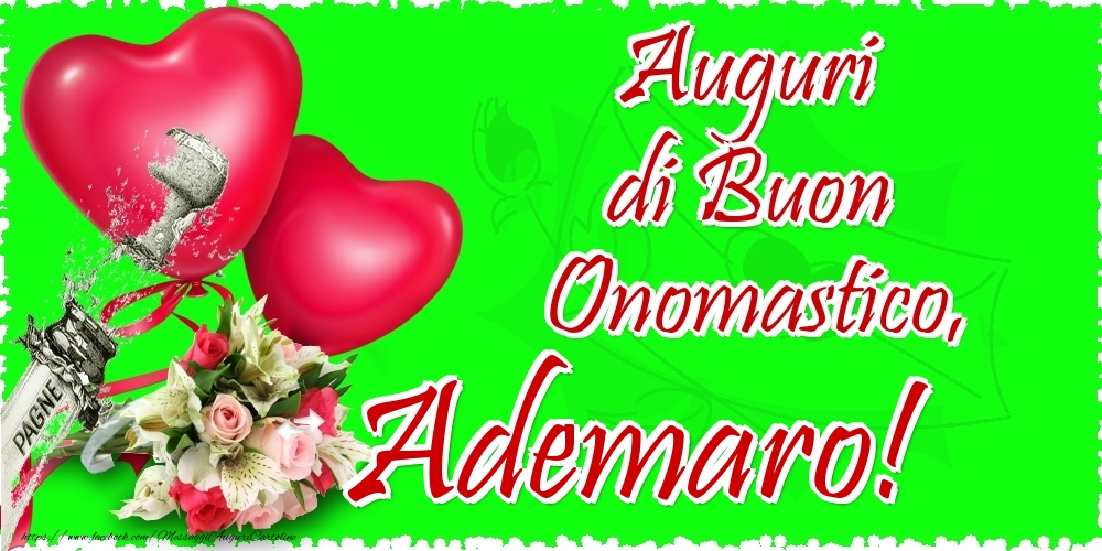 Auguri di Buon Onomastico, Ademaro - Cartoline onomastico con il cuore