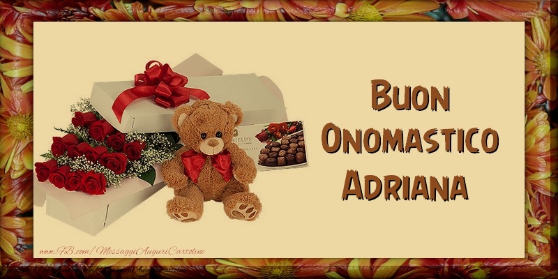 Buon Onomastico Adriana - Cartoline onomastico con animali