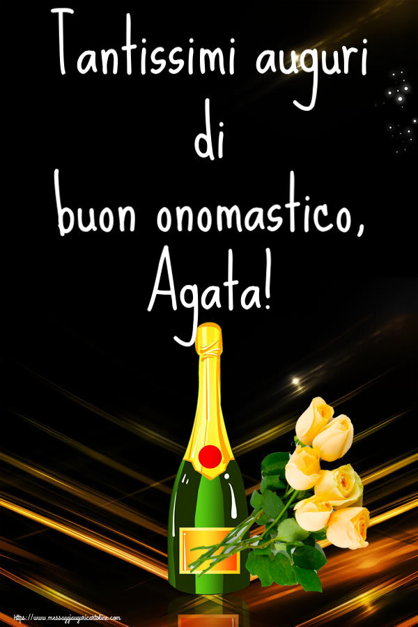 Tantissimi auguri di buon onomastico, Agata! - Cartoline onomastico con fiori
