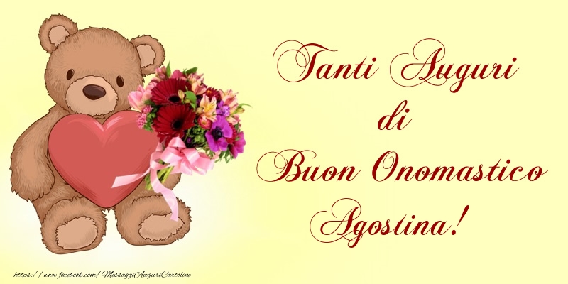 Tanti Auguri di Buon Onomastico Agostina! - Cartoline onomastico con animali