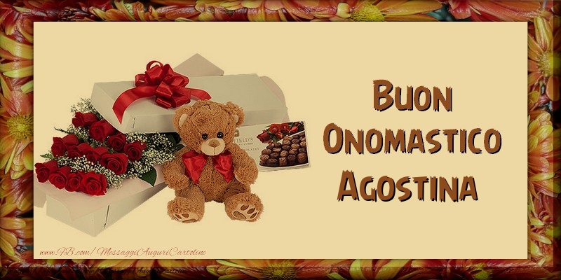 Buon Onomastico Agostina - Cartoline onomastico con animali