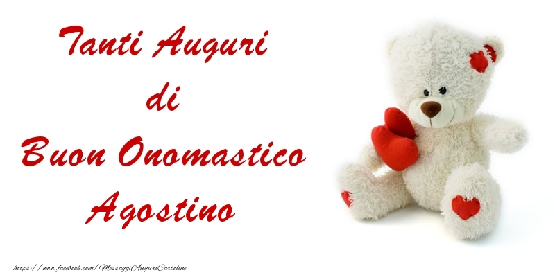 Tanti Auguri di Buon Onomastico Agostino - Cartoline onomastico con animali