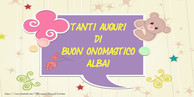 Tanti Auguri di Buon Onomastico Alba! - Cartoline onomastico con animali