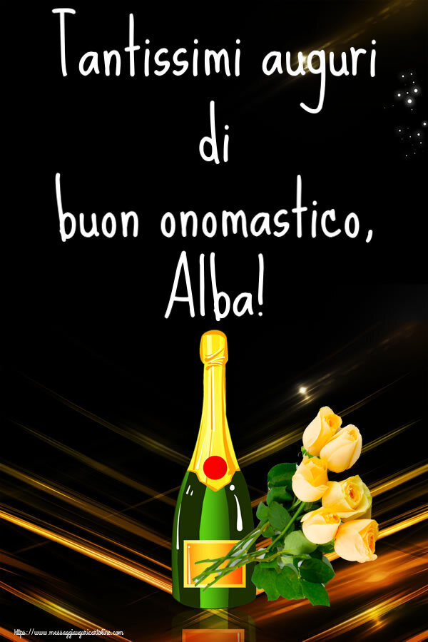 Tantissimi auguri di buon onomastico, Alba! - Cartoline onomastico con fiori