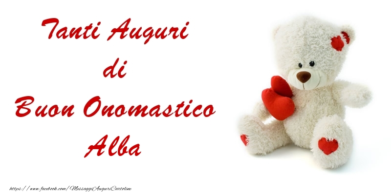 Tanti Auguri di Buon Onomastico Alba - Cartoline onomastico con animali