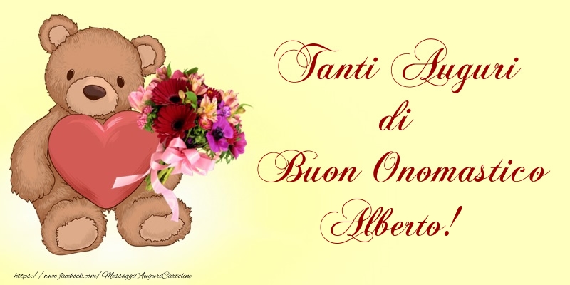 Tanti Auguri di Buon Onomastico Alberto! - Cartoline onomastico con animali