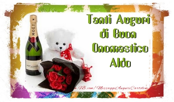 Tanti Auguri di Buon Onomastico Aldo - Cartoline onomastico con animali