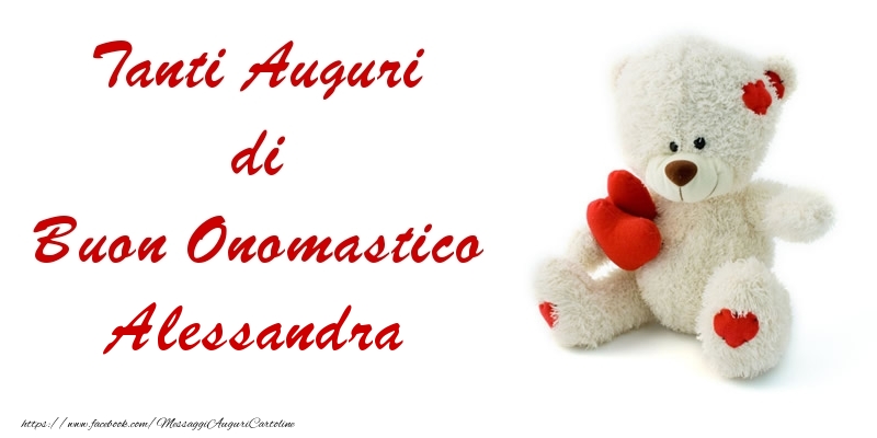 Tanti Auguri di Buon Onomastico Alessandra - Cartoline onomastico con animali