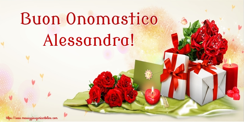 Buon Onomastico Alessandra! - Cartoline onomastico con fiori