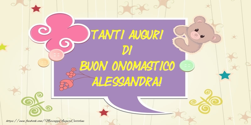 Tanti Auguri di Buon Onomastico Alessandra! - Cartoline onomastico con animali