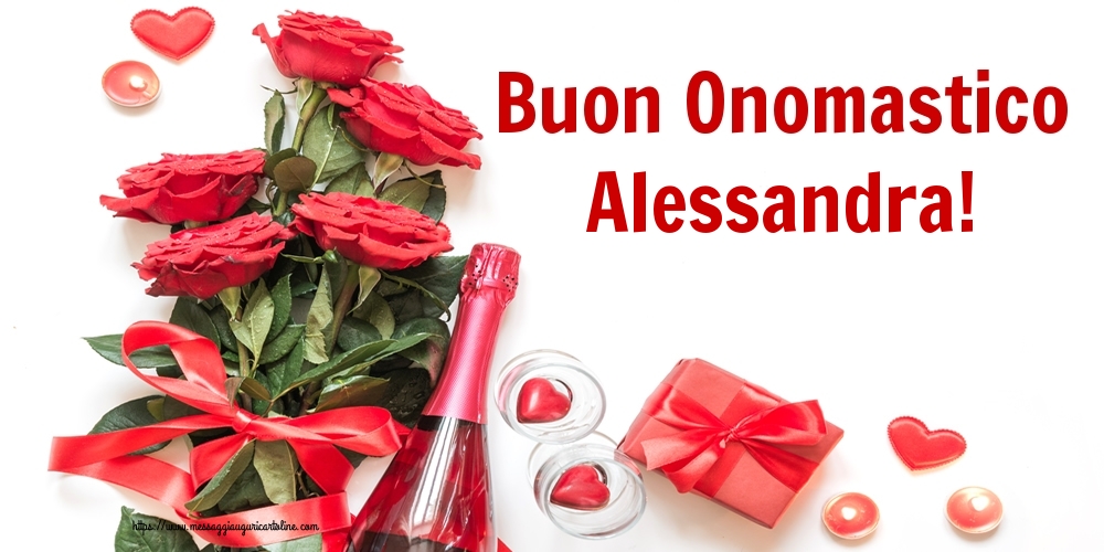 Buon Onomastico Alessandra! - Cartoline onomastico con fiori