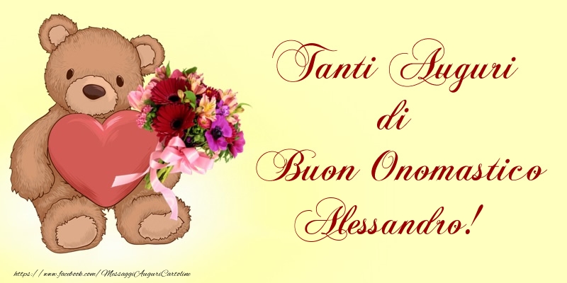 Tanti Auguri di Buon Onomastico Alessandro! - Cartoline onomastico con animali