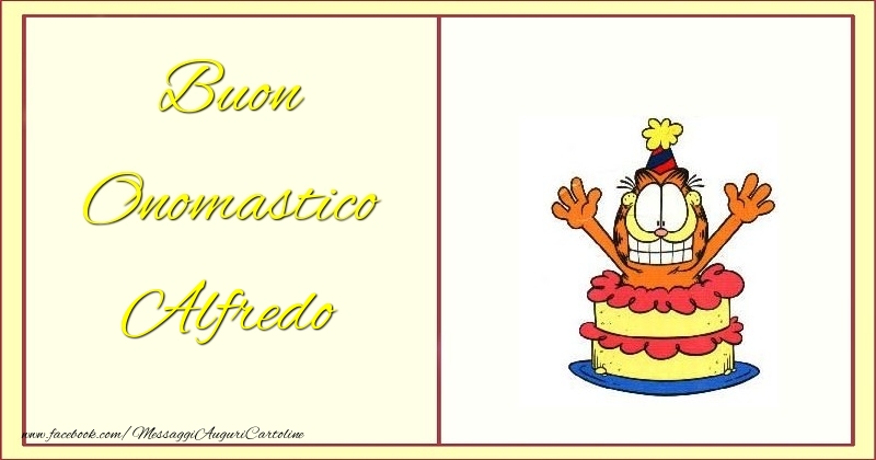 Buon Onomastico Alfredo - Cartoline onomastico con torta