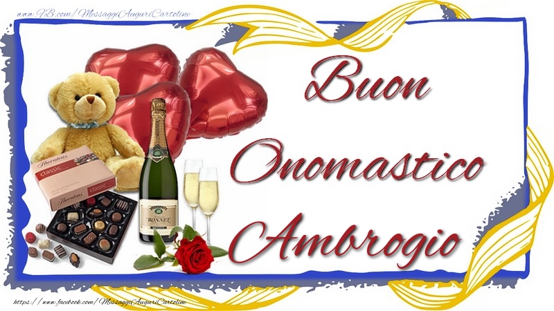 Buon Onomastico Ambrogio - Cartoline onomastico con animali