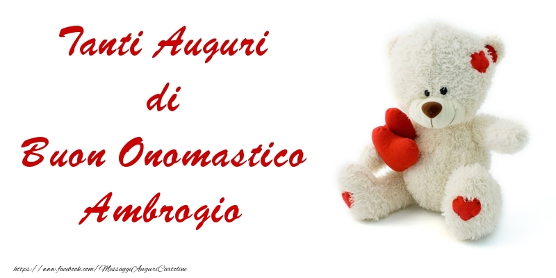 Tanti Auguri di Buon Onomastico Ambrogio - Cartoline onomastico con animali