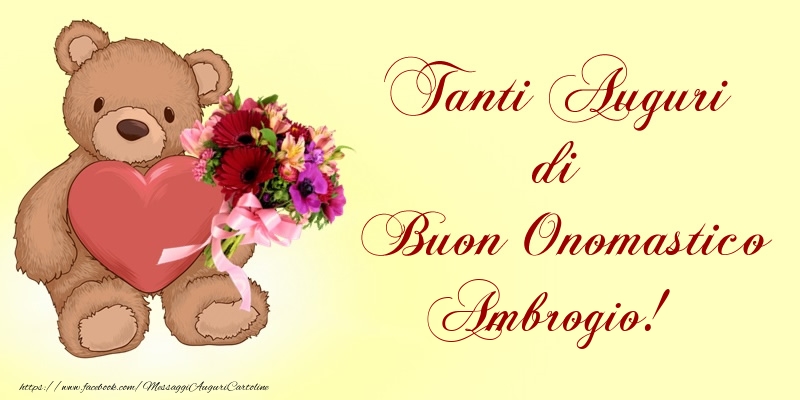 Tanti Auguri di Buon Onomastico Ambrogio! - Cartoline onomastico con animali