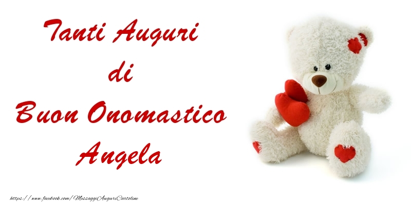 Tanti Auguri di Buon Onomastico Angela - Cartoline onomastico con animali