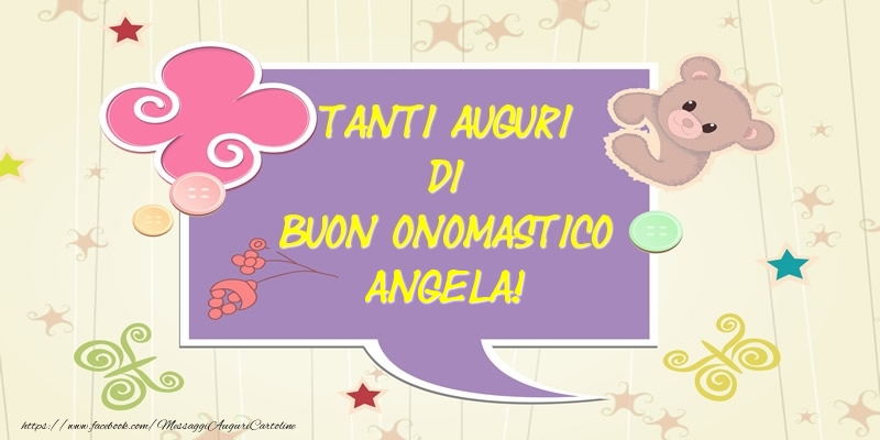 Tanti Auguri di Buon Onomastico Angela! - Cartoline onomastico con animali