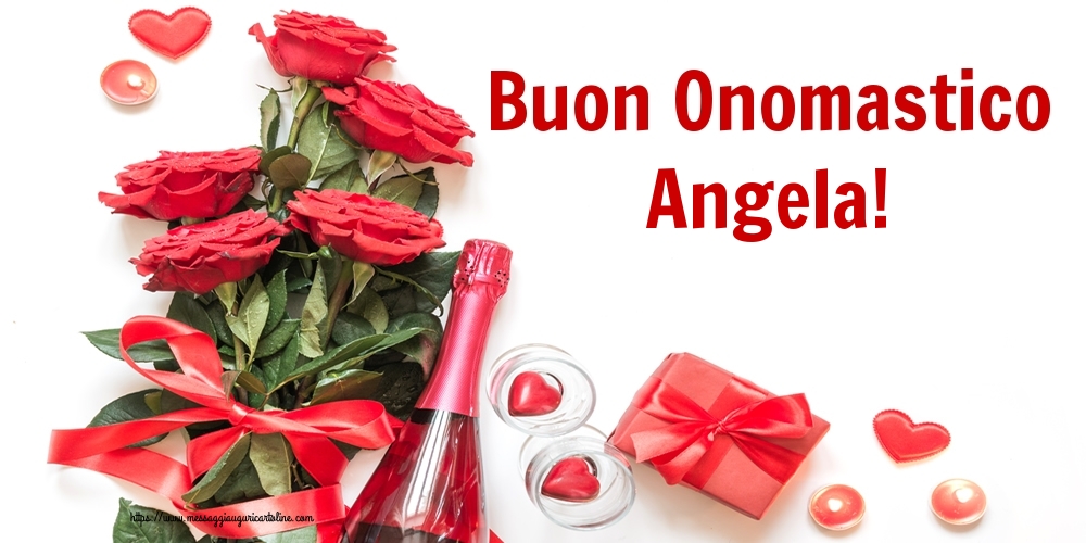 Buon Onomastico Angela! - Cartoline onomastico con fiori