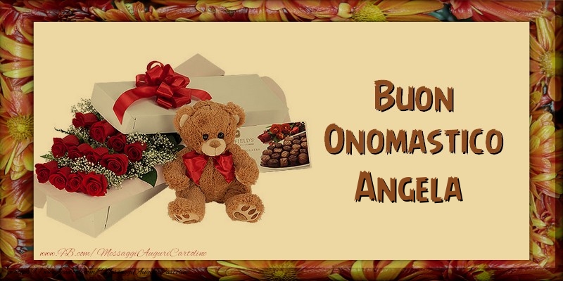 Buon Onomastico Angela - Cartoline onomastico con animali