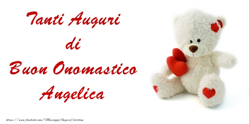 Tanti Auguri di Buon Onomastico Angelica - Cartoline onomastico con animali