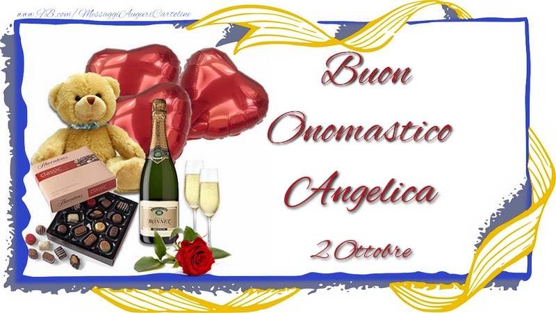 Buon Onomastico Angelica! 2 Ottobre - Cartoline onomastico