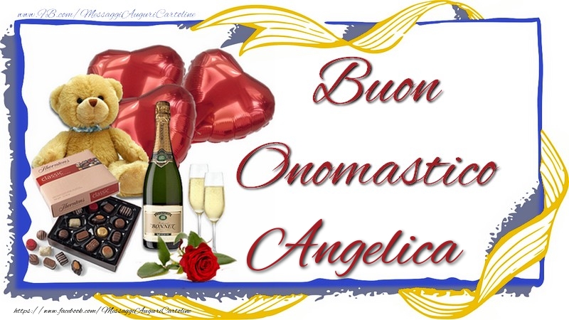 Buon Onomastico Angelica - Cartoline onomastico con animali