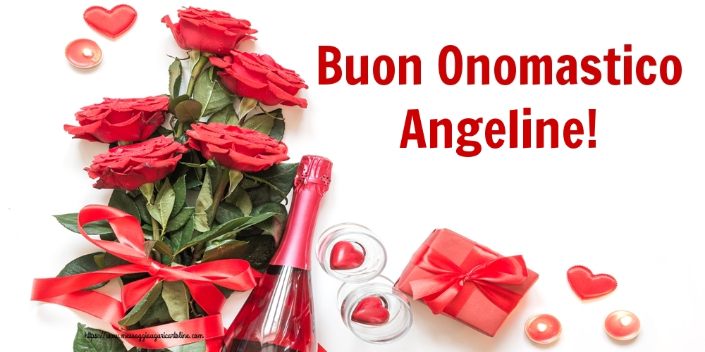 Buon Onomastico Angeline! - Cartoline onomastico con fiori