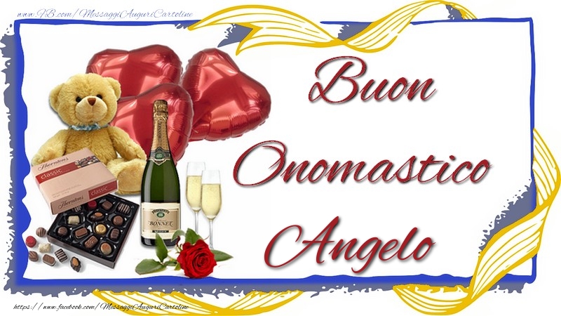 Buon Onomastico Angelo - Cartoline onomastico con animali