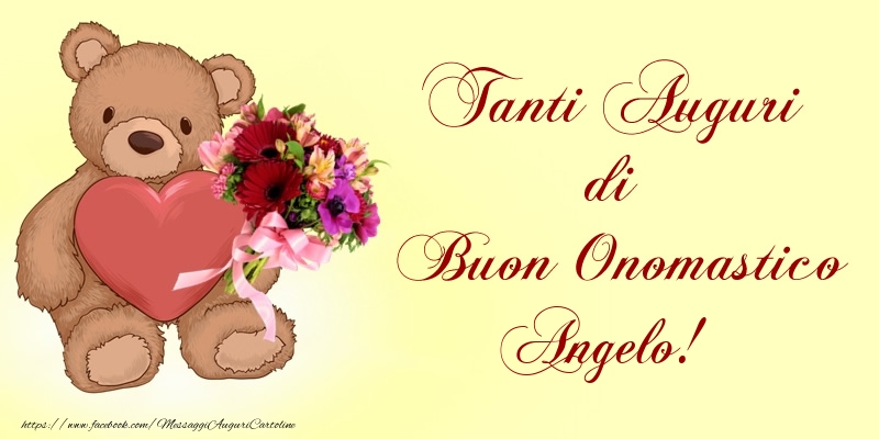 Tanti Auguri di Buon Onomastico Angelo! - Cartoline onomastico con animali