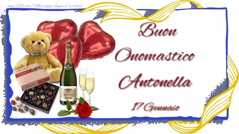 Buon Onomastico Antonella! 17 Gennaio - Cartoline onomastico