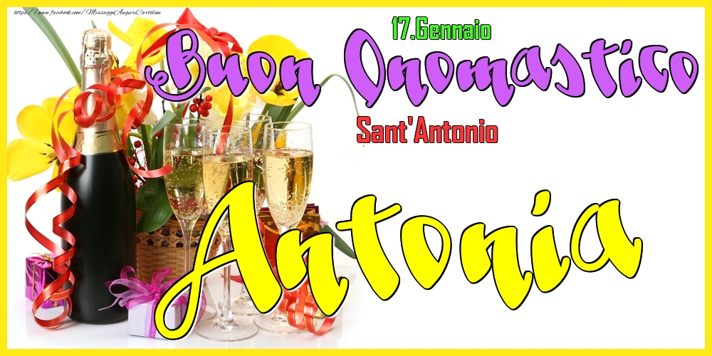17.Gennaio - Buon Onomastico Antonia! - Cartoline onomastico