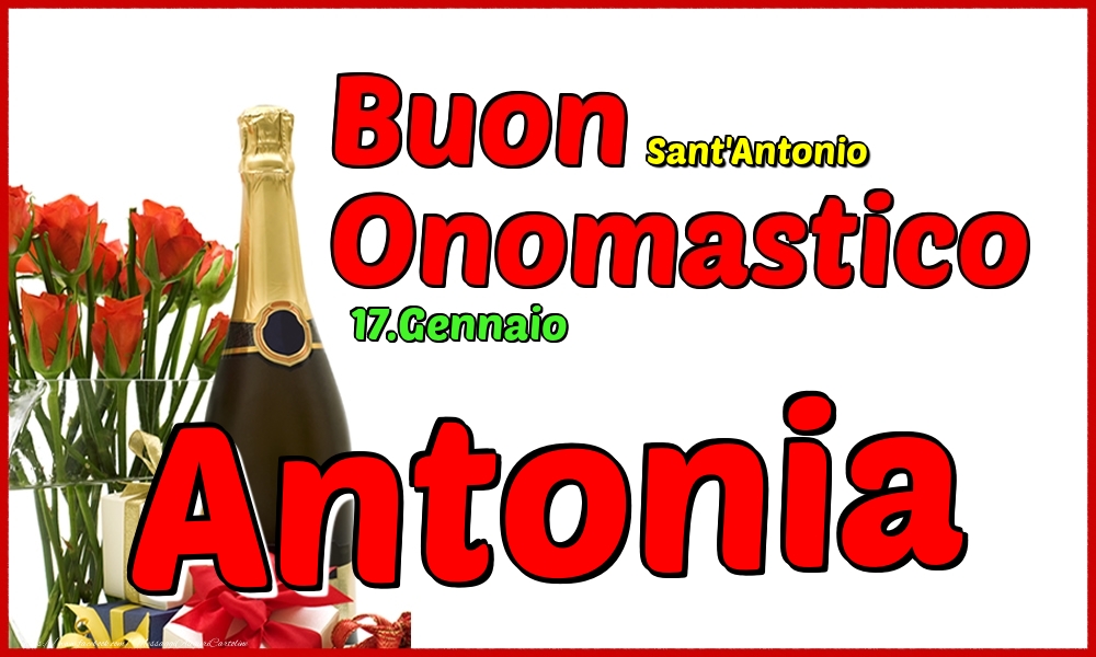 17.Gennaio - Buon Onomastico Antonia! - Cartoline onomastico