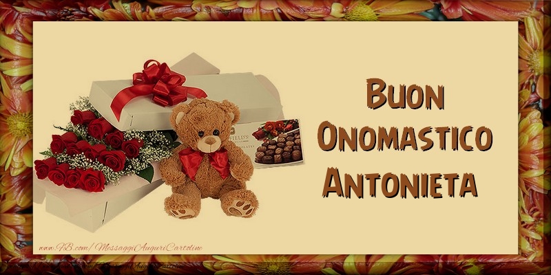 Buon Onomastico Antonieta - Cartoline onomastico con animali